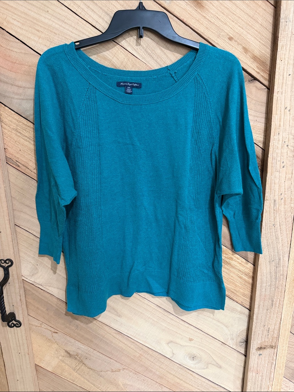 American Eagle Outfitters Teal Scoop Neck Lightweight Top